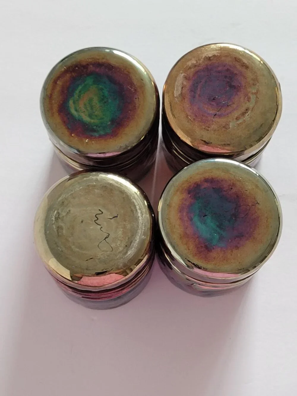 Vintage Esteban Prieto Signed Iridescent Blown Glass Tumblers Set of 4